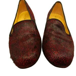 Cole Haan Womens Loafer Flat Shoes Red Black Polka Dot Slip On Round Toe 7 B